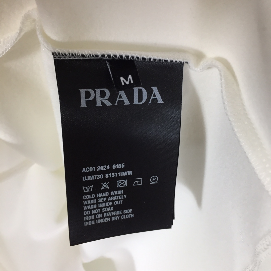 Prada Long-sleeved Cotton T-shirt - DesignerGu