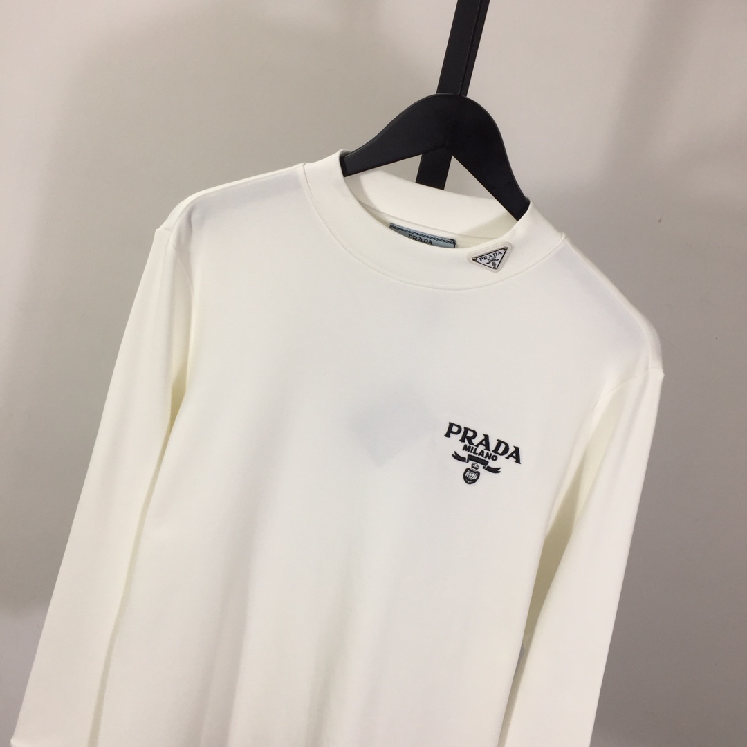 Prada Long-sleeved Cotton T-shirt - DesignerGu