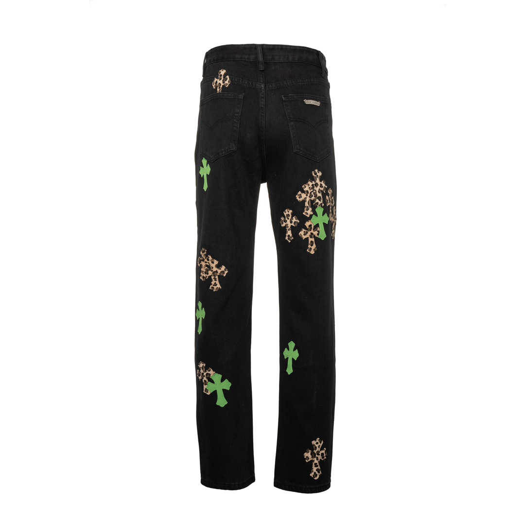 Chrome Heart Cross Patch Jeans - DesignerGu