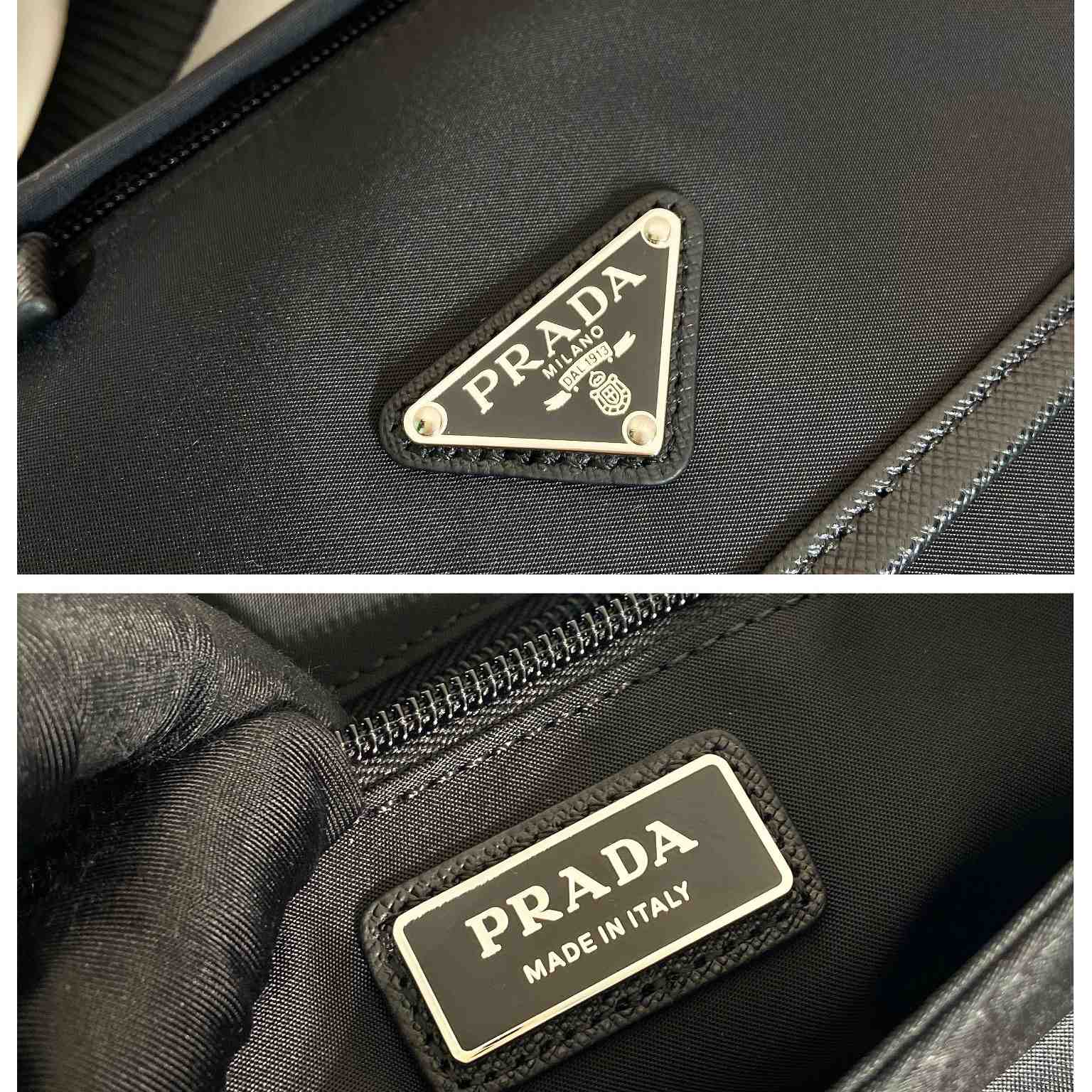 Prada Re-Nylon And Saffiano Leather Shoulder Bag - DesignerGu