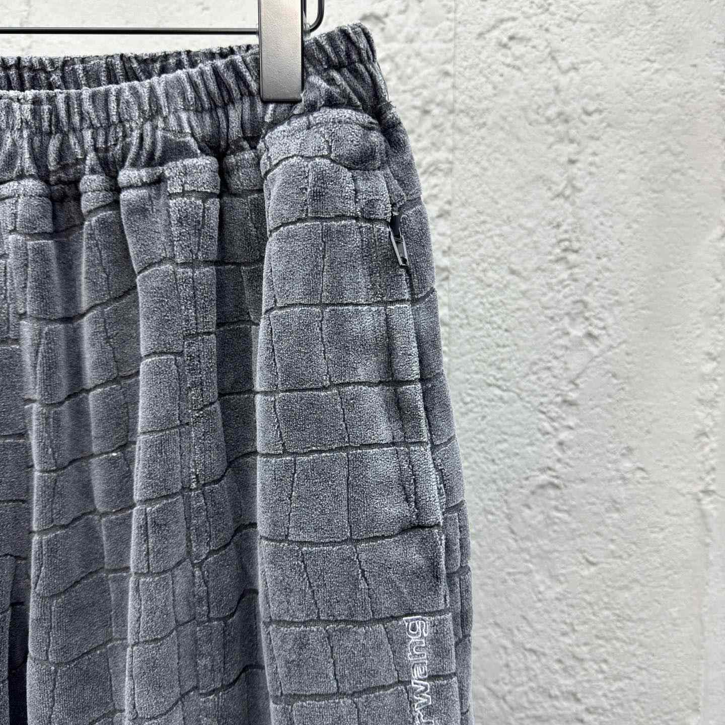 Alexander Wang Crocodile Jacquard Velour Track Pants - DesignerGu