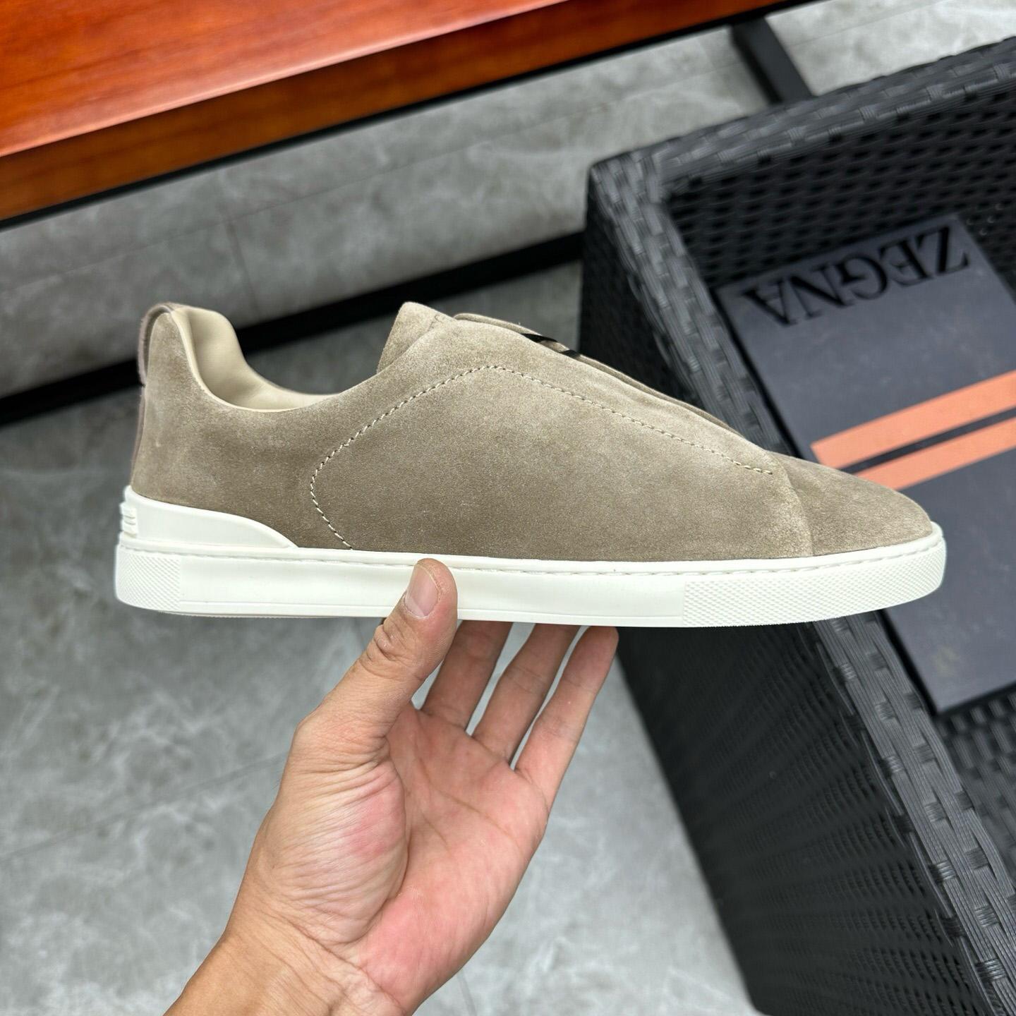 Zegna Suede Triple Stitch™ Sneakers - DesignerGu