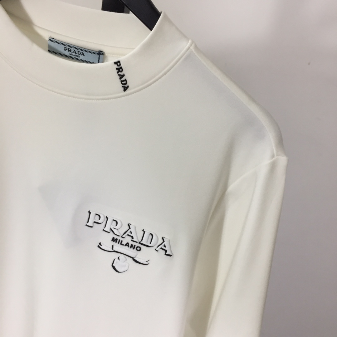 Prada Long-sleeved Cotton T-shirt - DesignerGu