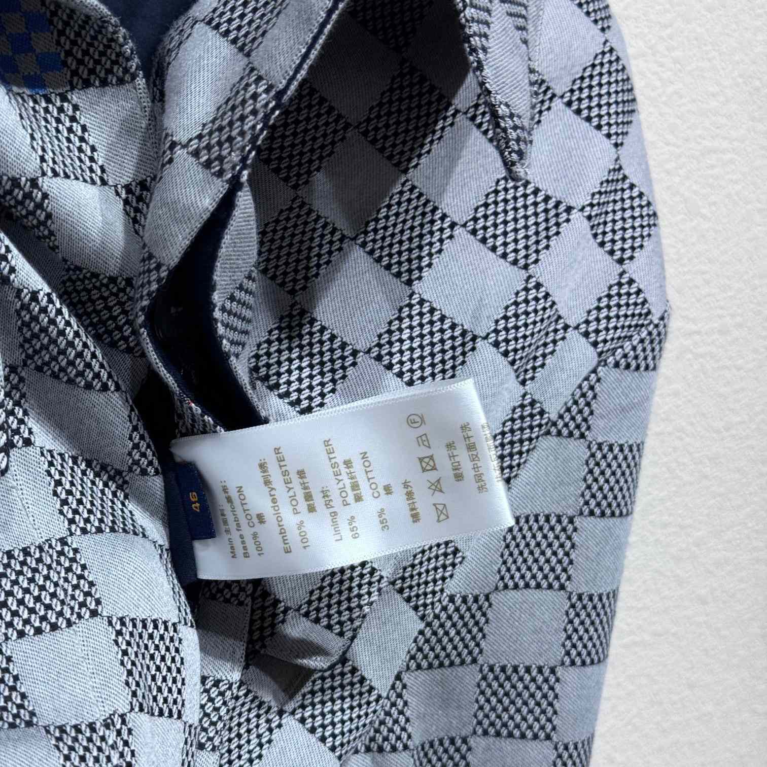 Louis Vuitton Damier Open Collar Cotton Overshirt   1AFVN2 - DesignerGu