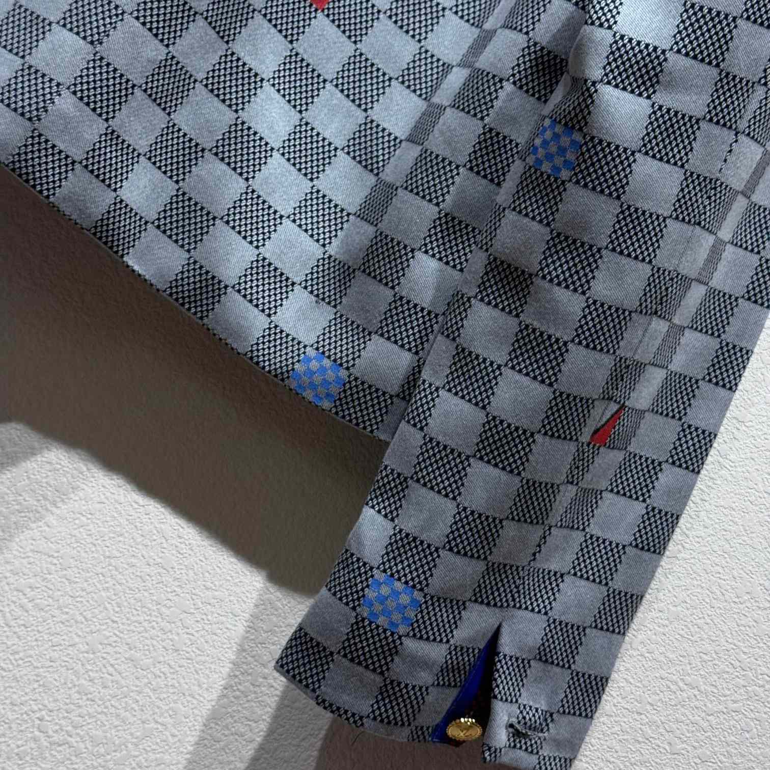 Louis Vuitton Damier Open Collar Cotton Overshirt   1AFVN2 - DesignerGu