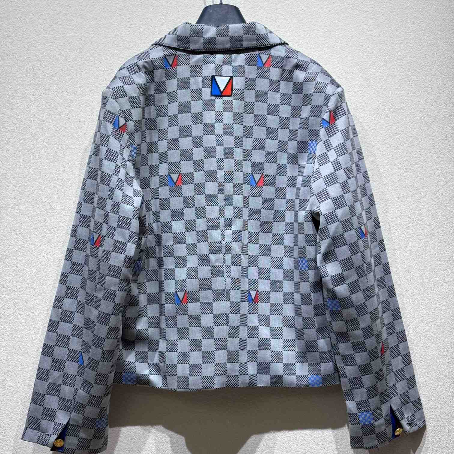 Louis Vuitton Damier Open Collar Cotton Overshirt   1AFVN2 - DesignerGu