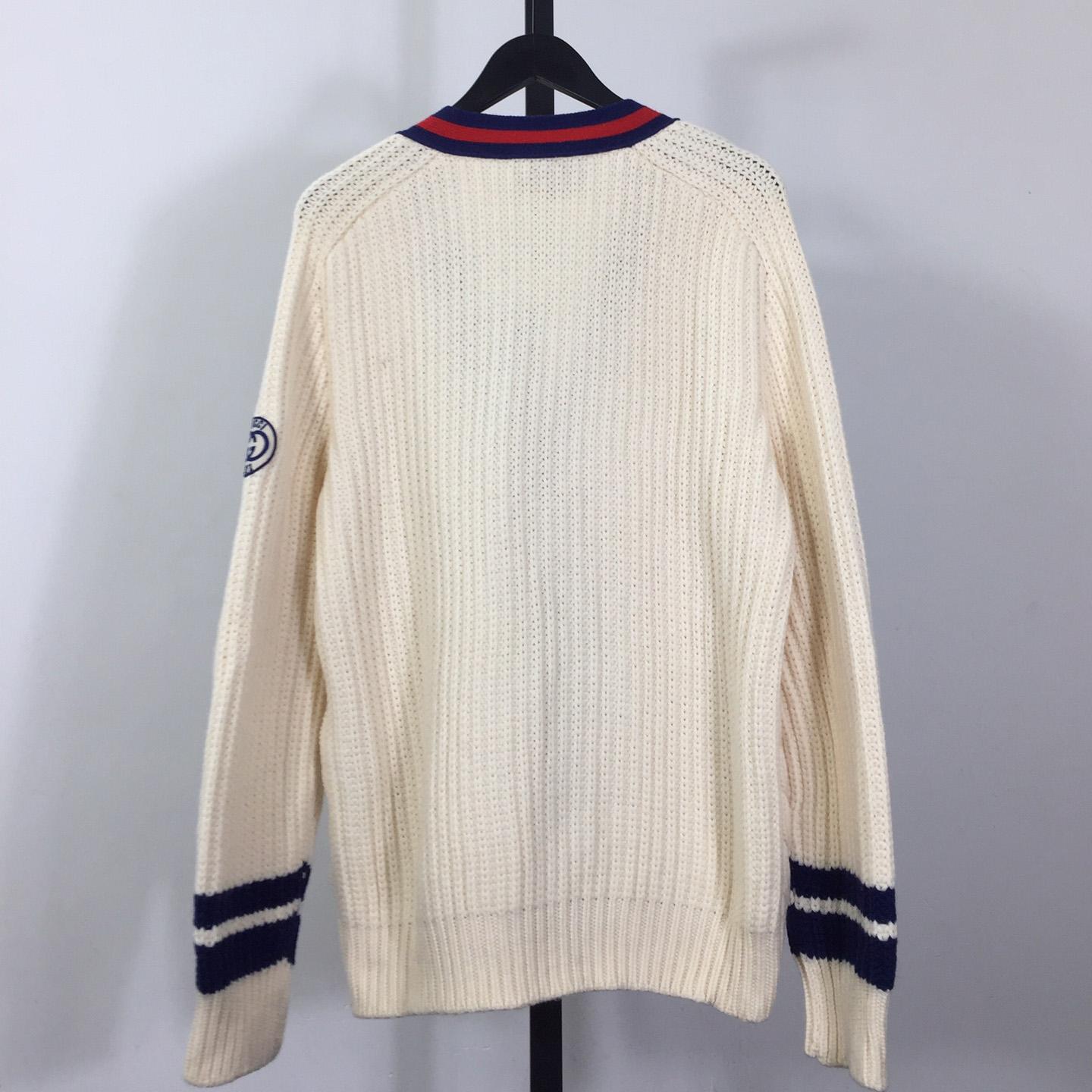 Gucci Cable Wool Knit Cardigan With Web - DesignerGu