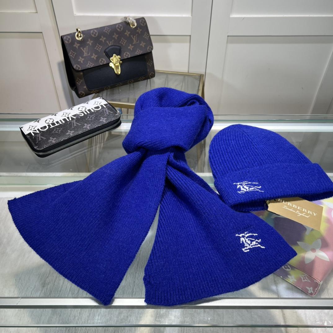 Burberry KD-embroidered Ribbed-knit Scarf & Beanie - DesignerGu