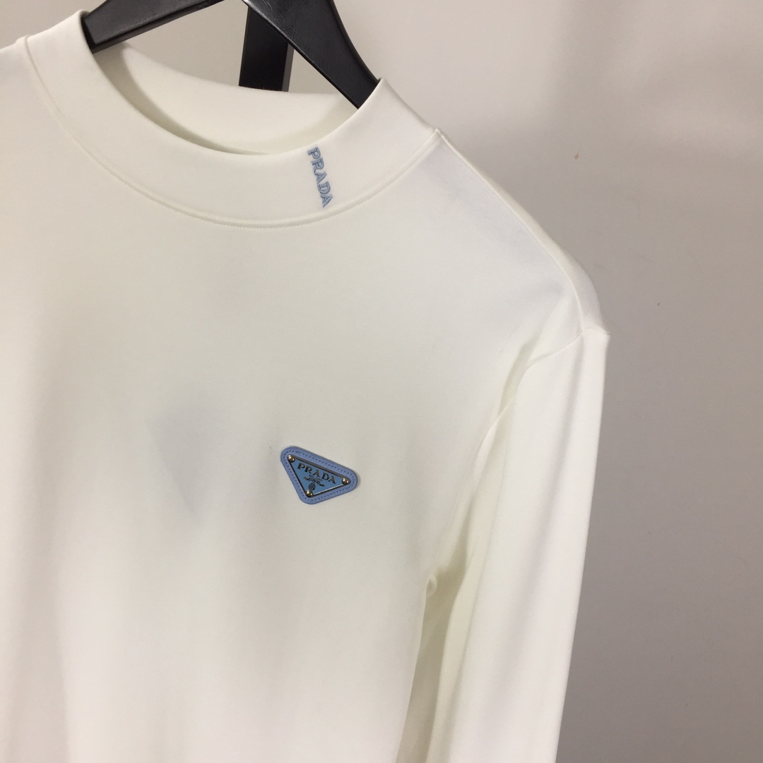 Prada Long-sleeved Cotton T-shirt - DesignerGu