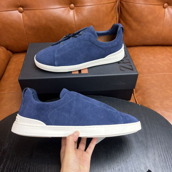 Zegna Suede Triple Stitch™ Sneakers - DesignerGu