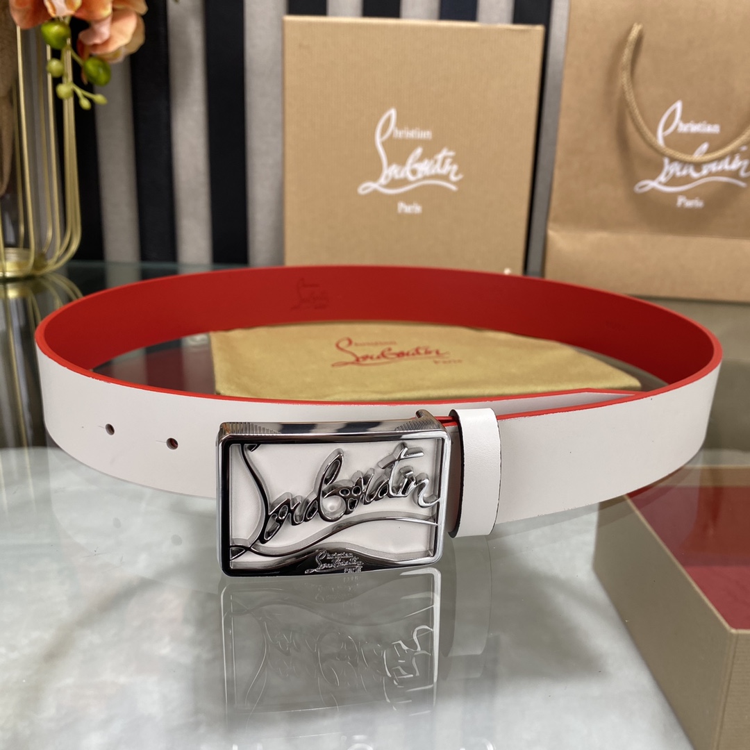 Christian Louboutin Logo Leather Belt  - DesignerGu