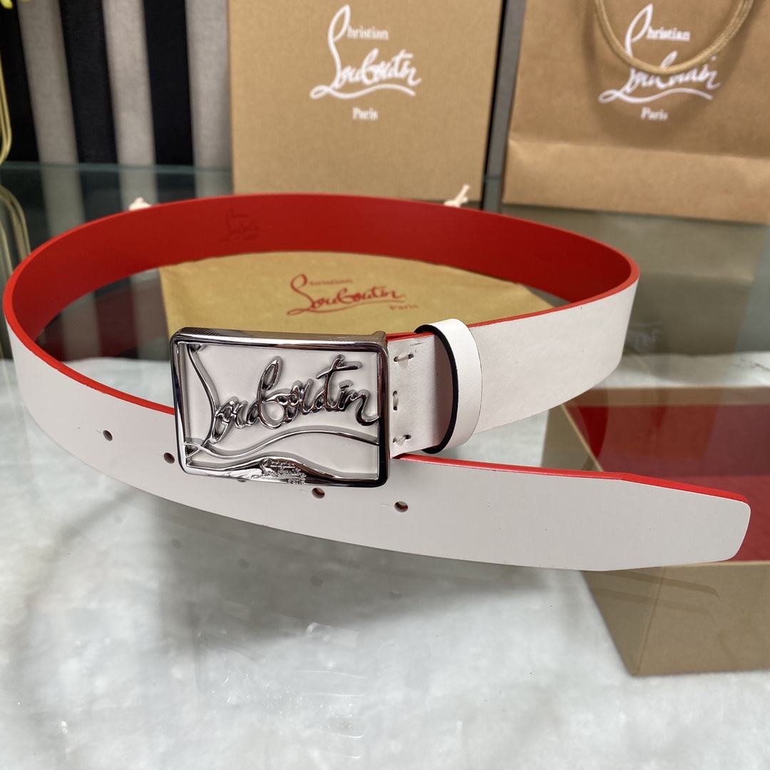 Christian Louboutin Logo Leather Belt  - DesignerGu