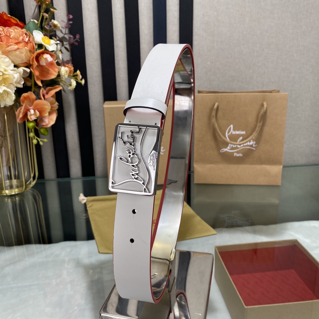 Christian Louboutin Logo Leather Belt  - DesignerGu