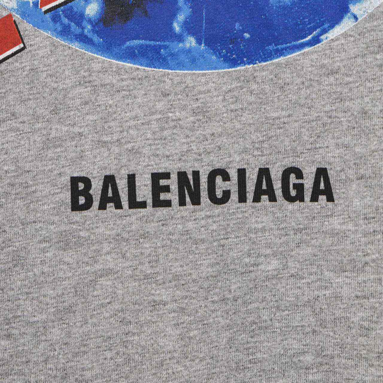 Balenciaga Planet Earth T-Shirt Oversized In Heather Grey  - DesignerGu