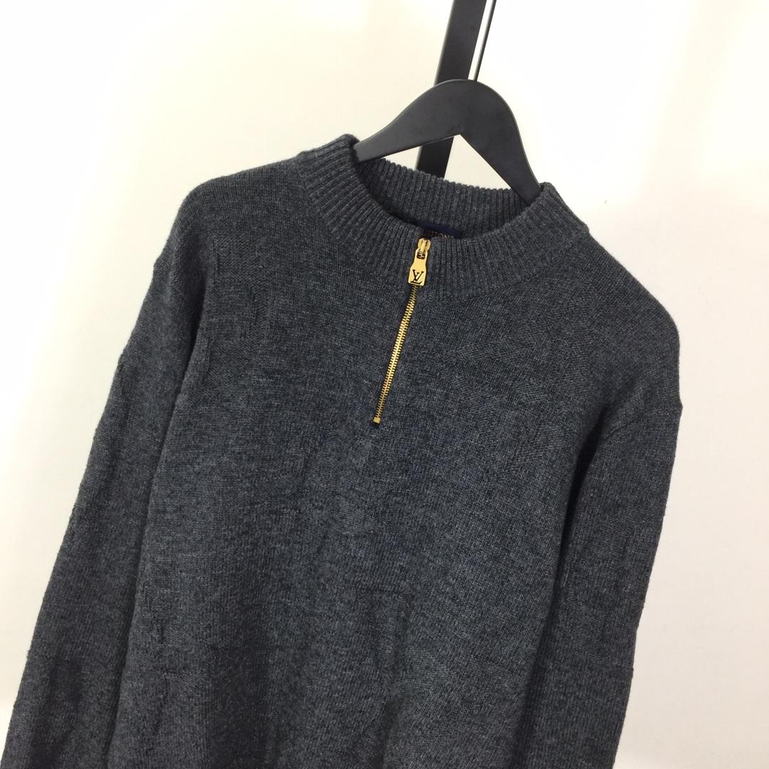 Louis Vuitton Monogram Jacquard Wool Half Zip Pullover   1AFXY6 - DesignerGu