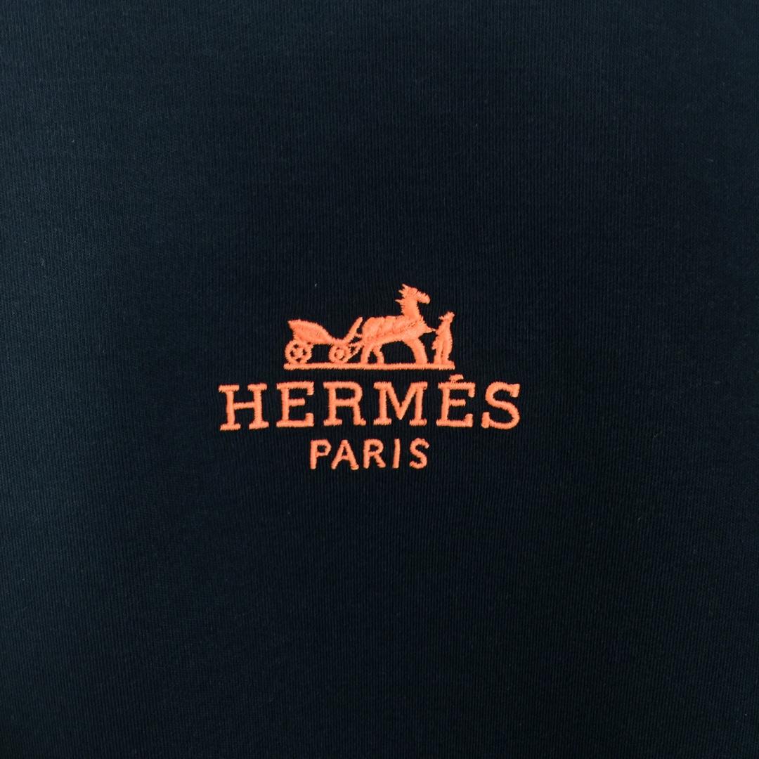 Hermes Logo Long Sleeve Tee - DesignerGu