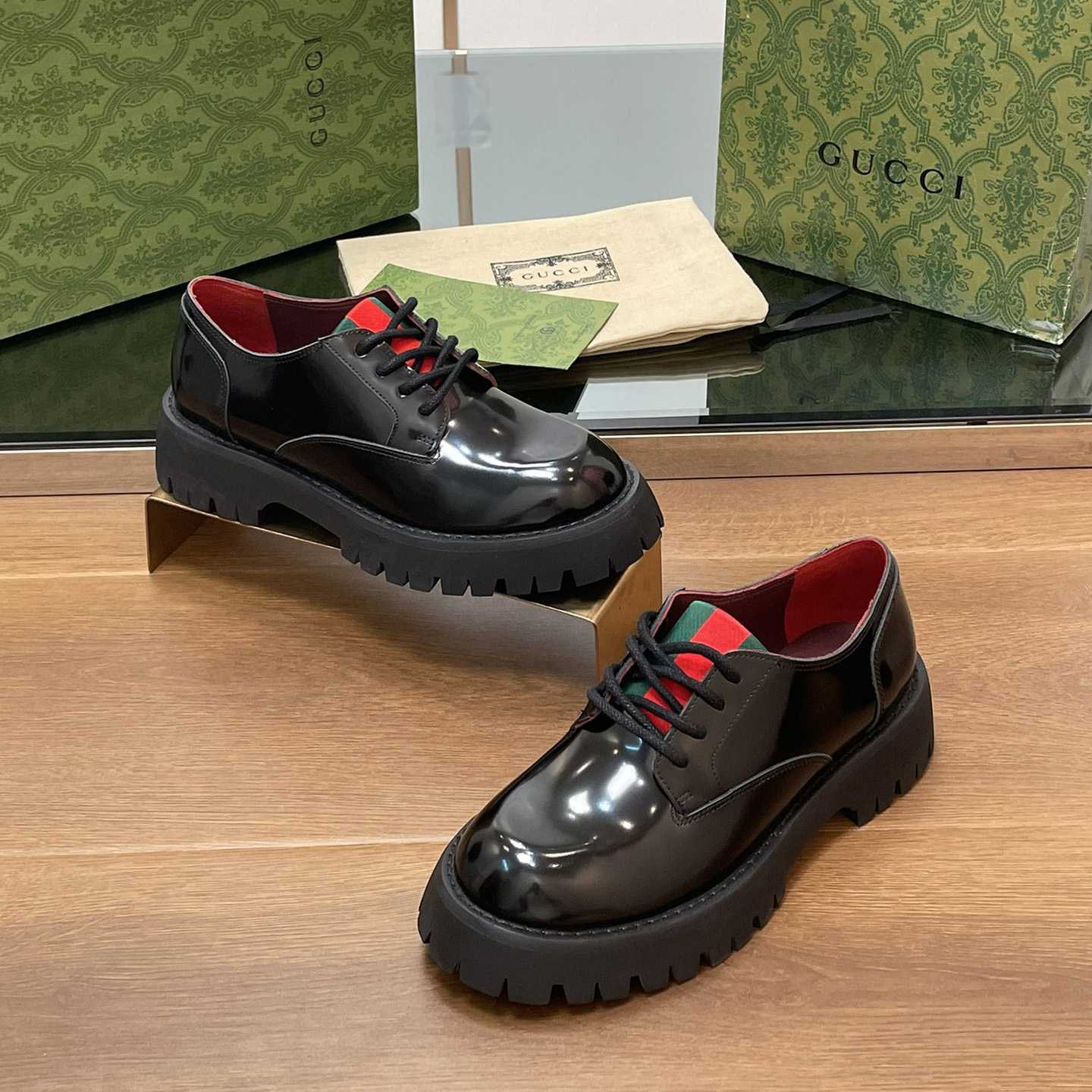 Gucci Women's Lace-up With Web - DesignerGu