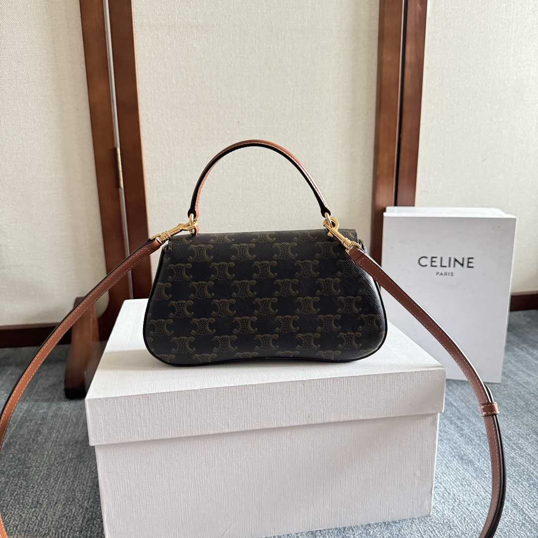 Celine Teen Celine Lola In Triomphe Canvas And Clafskin  - DesignerGu