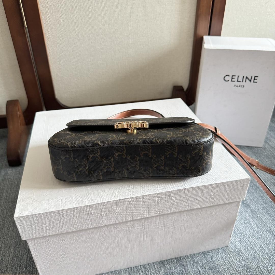 Celine Teen Celine Lola In Triomphe Canvas And Clafskin  - DesignerGu