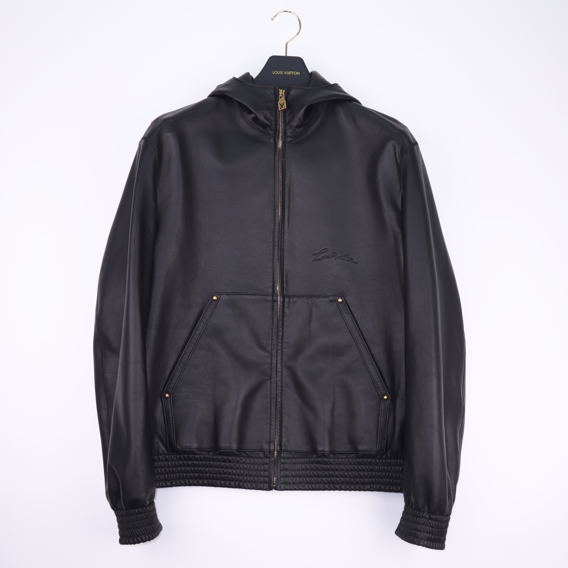 Louis Vuitton Zipped Leather Hoodie   1AFQP6 - DesignerGu