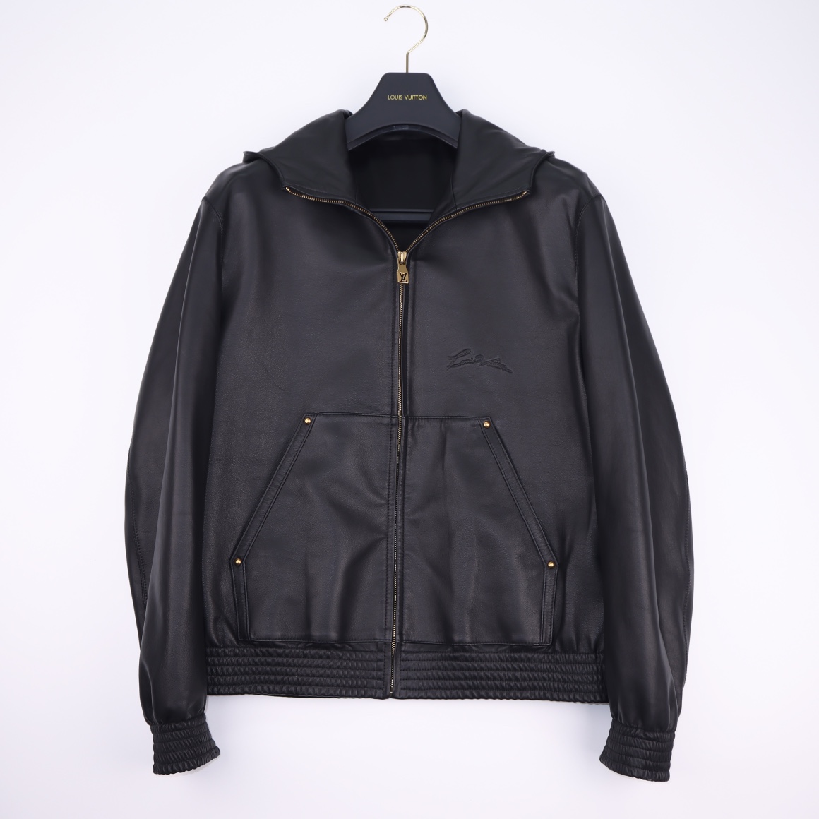 Louis Vuitton Zipped Leather Hoodie   1AFQP6 - DesignerGu