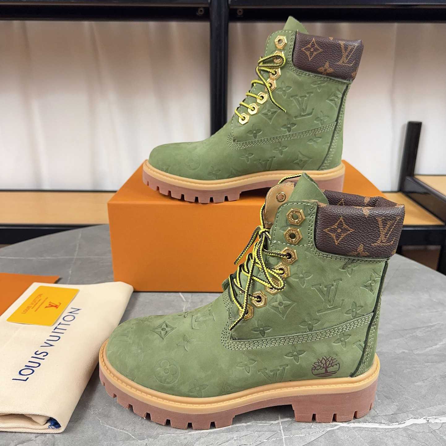 Louis Vuitton x Timberland Monogram Ankle Boot - DesignerGu