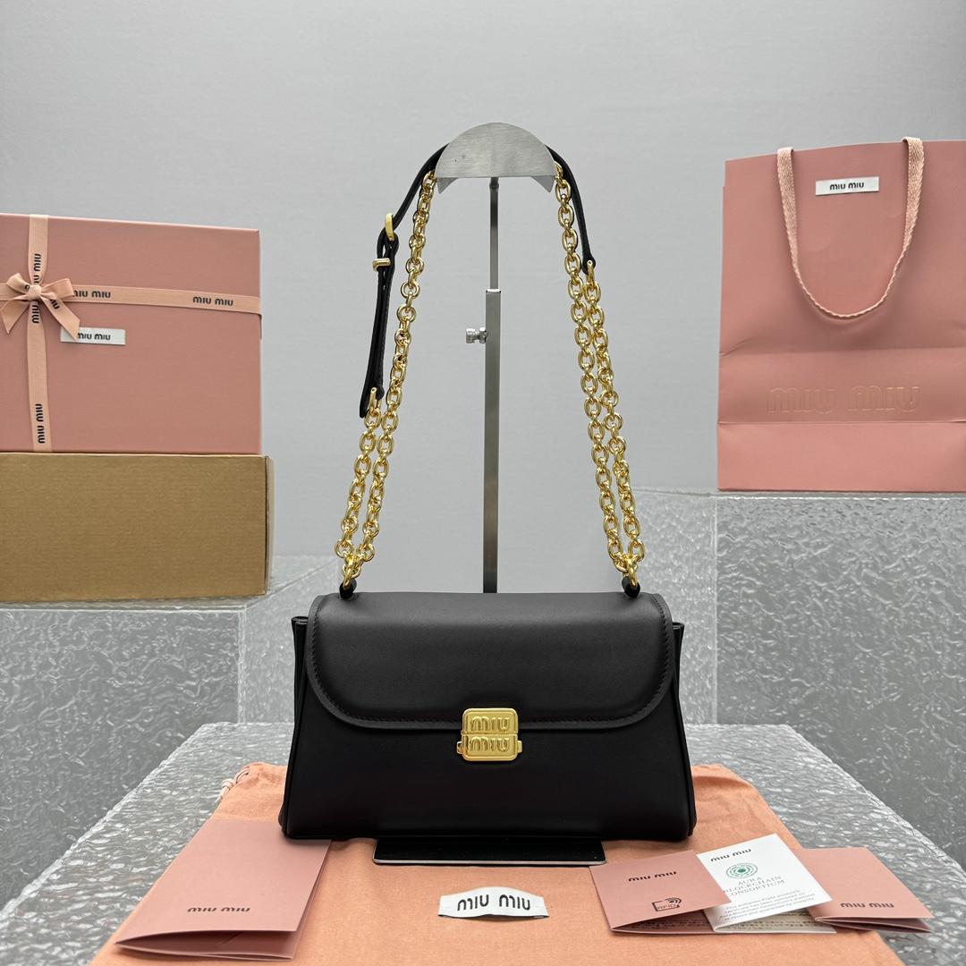 Miu Miu Leather Shoulder Bag - DesignerGu