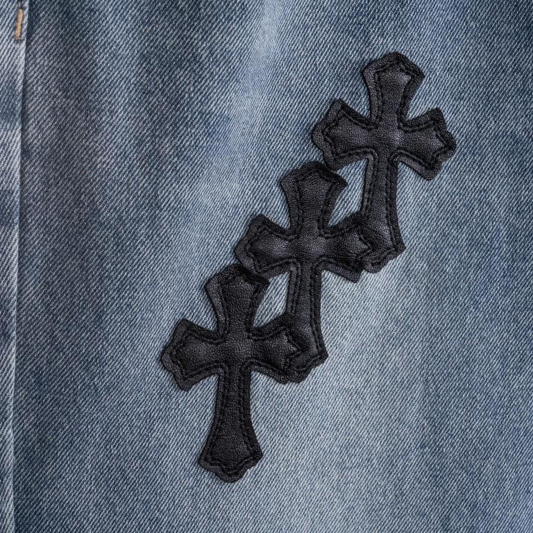 Chrome Heart Cross Patch Jeans - DesignerGu