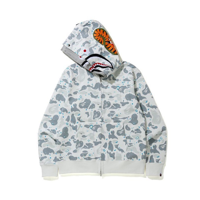 Bape Space Camo Shark Full Zip Double Hoodie - DesignerGu