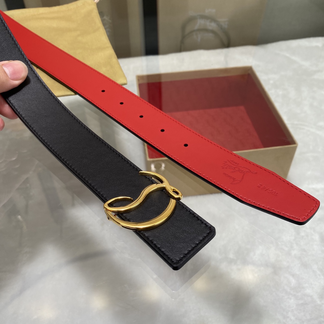 Christian Louboutin Logo Leather Belt  - DesignerGu