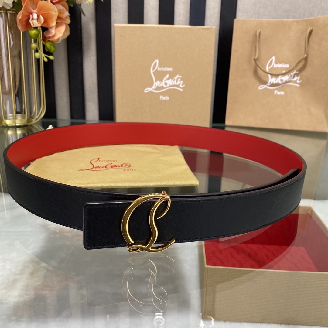 Christian Louboutin Logo Leather Belt  - DesignerGu