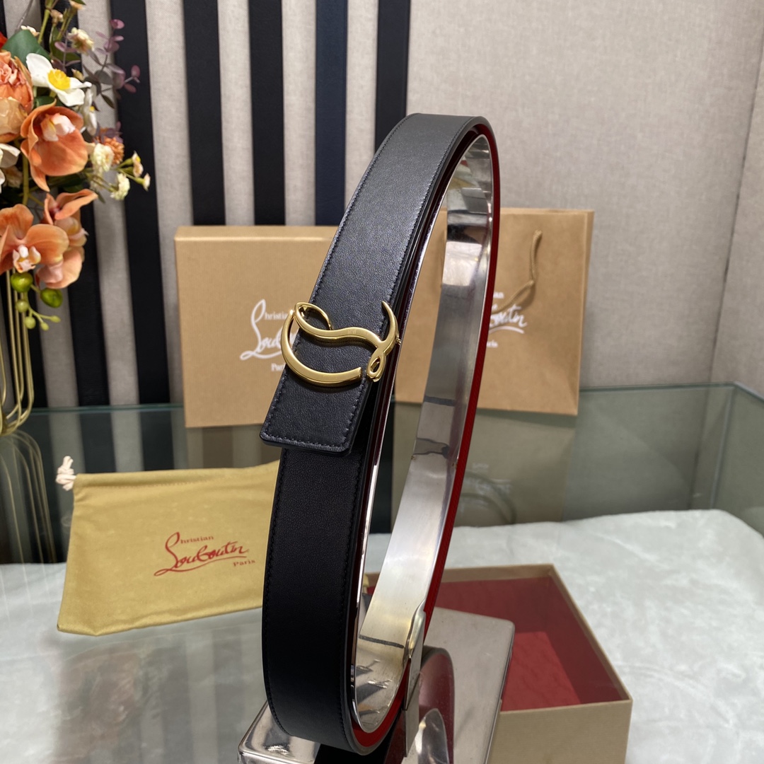 Christian Louboutin Logo Leather Belt  - DesignerGu