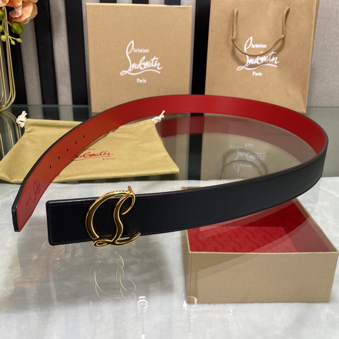 Christian Louboutin Logo Leather Belt  - DesignerGu