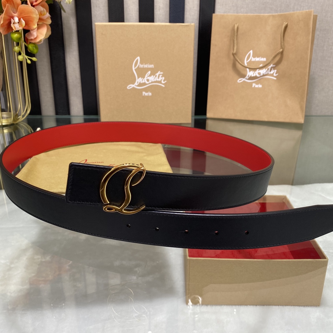 Christian Louboutin Logo Leather Belt  - DesignerGu