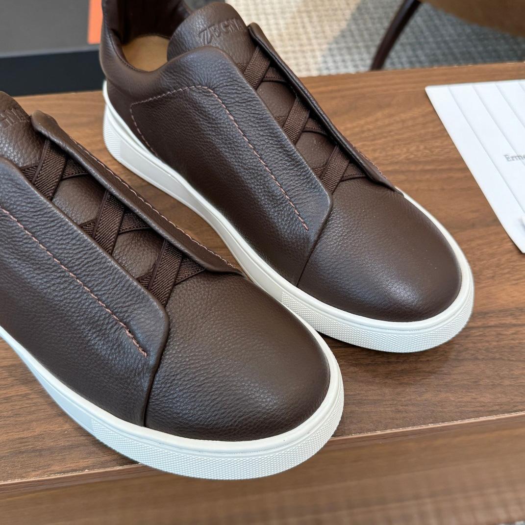 Zegna Leather Sneakers - DesignerGu