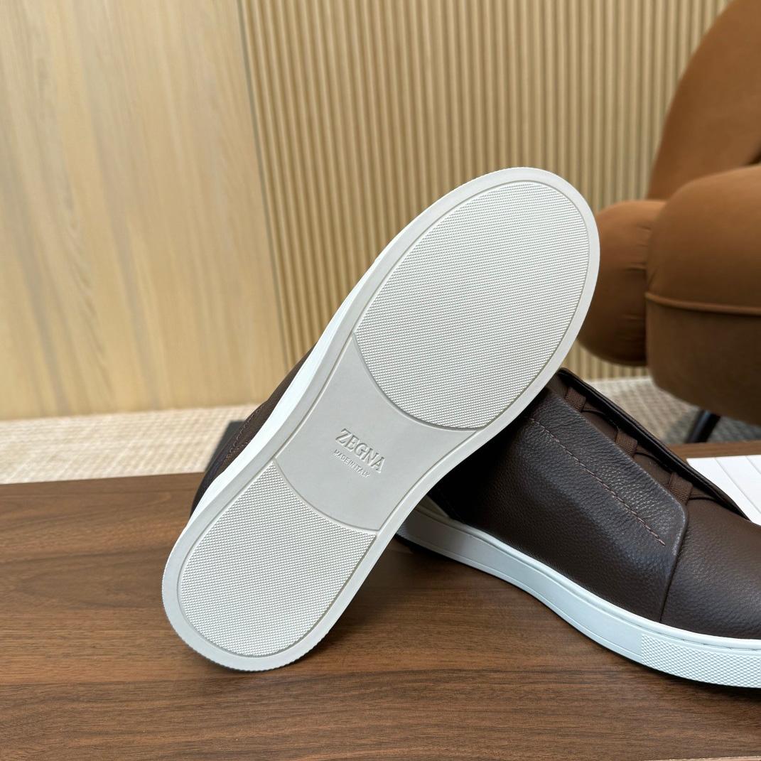 Zegna Leather Sneakers - DesignerGu