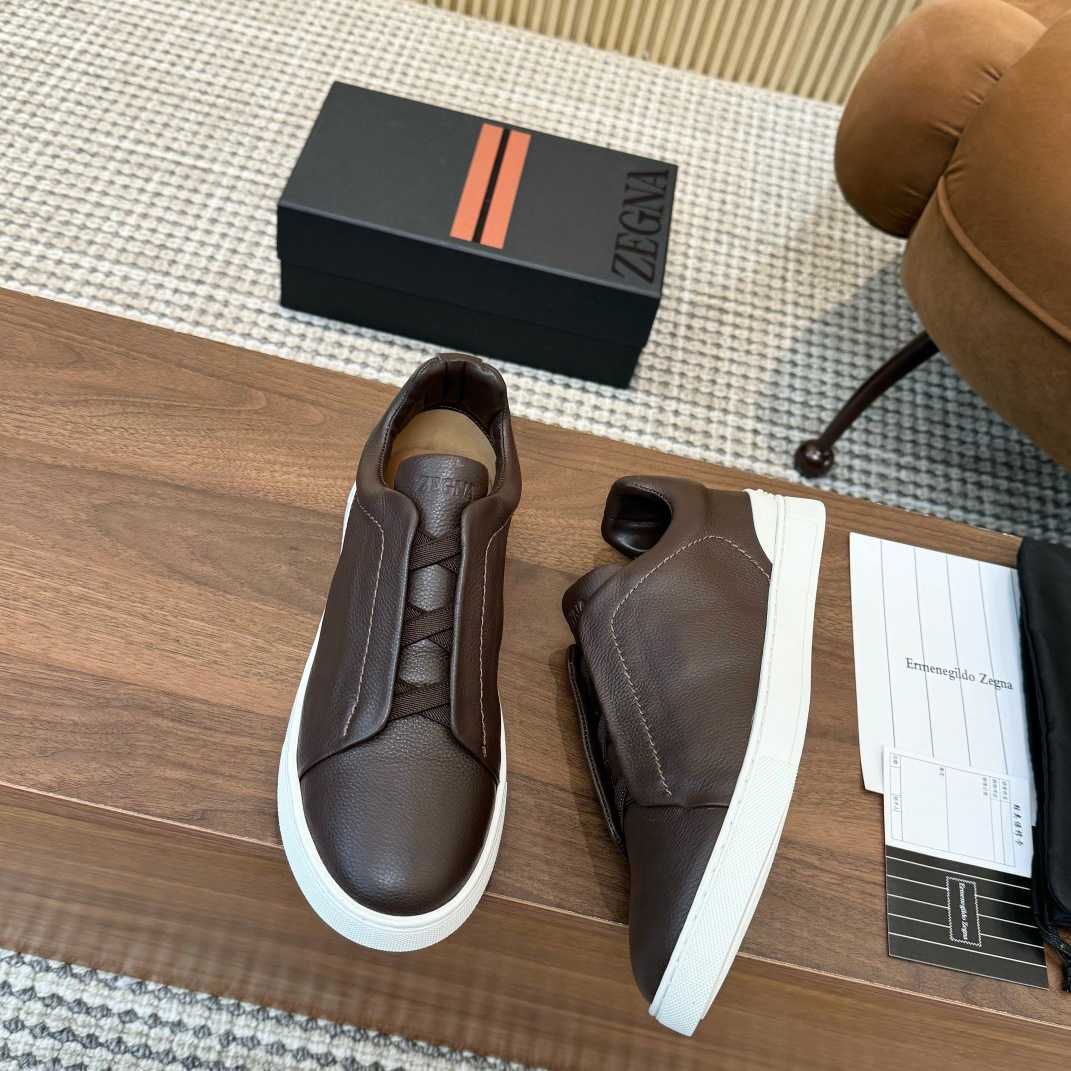 Zegna Leather Sneakers - DesignerGu