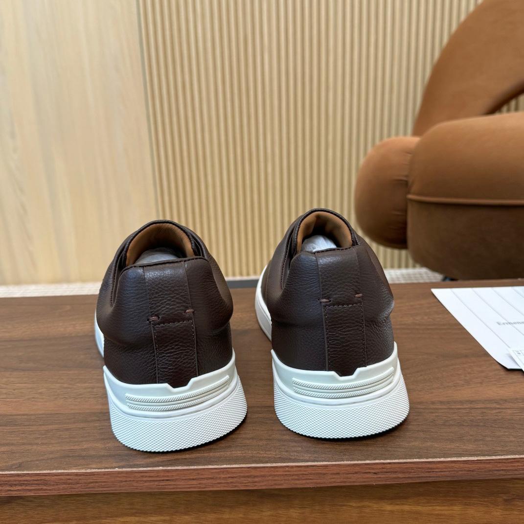 Zegna Leather Sneakers - DesignerGu