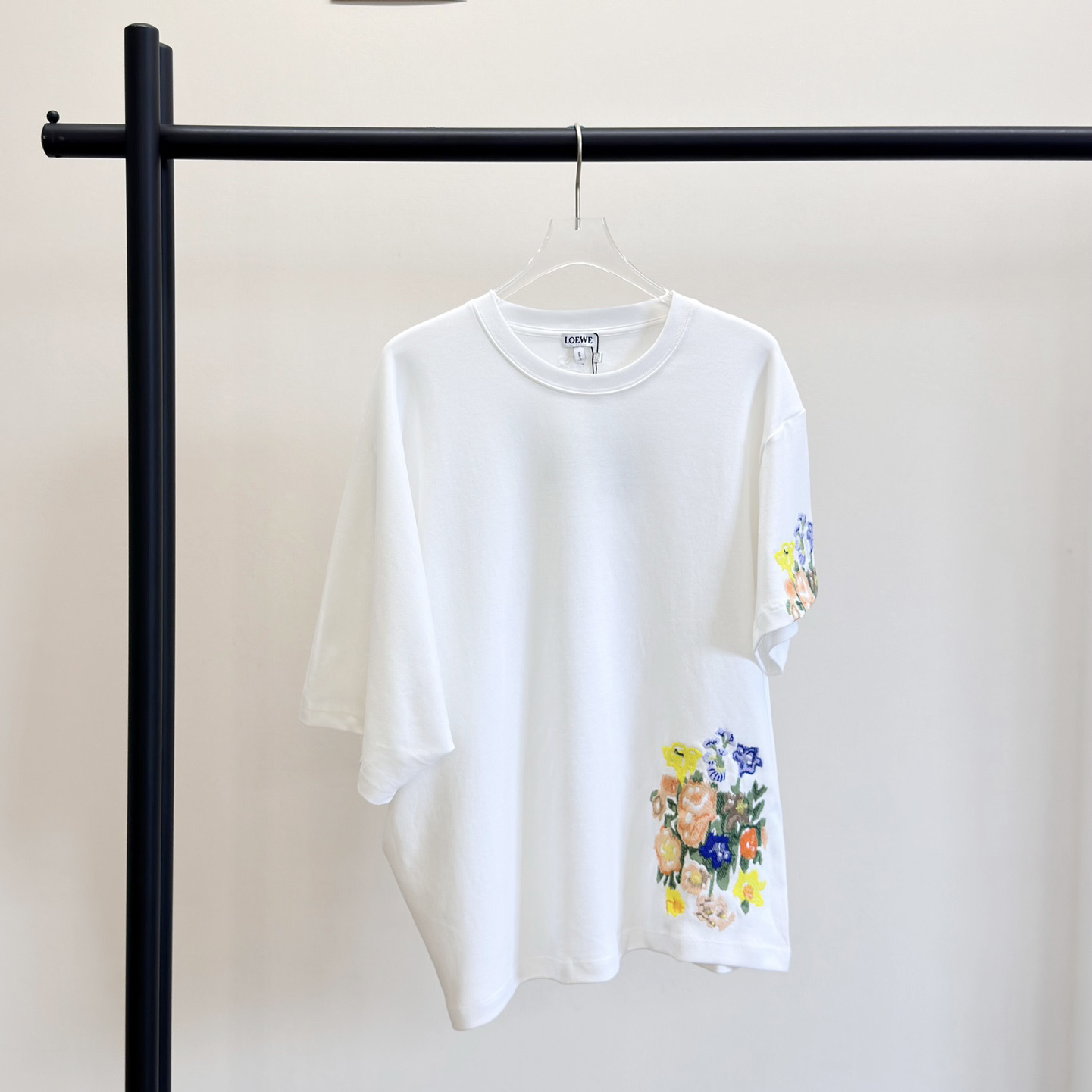 Loewe Embroidered Draped T-shirt In Cotton Blend - DesignerGu