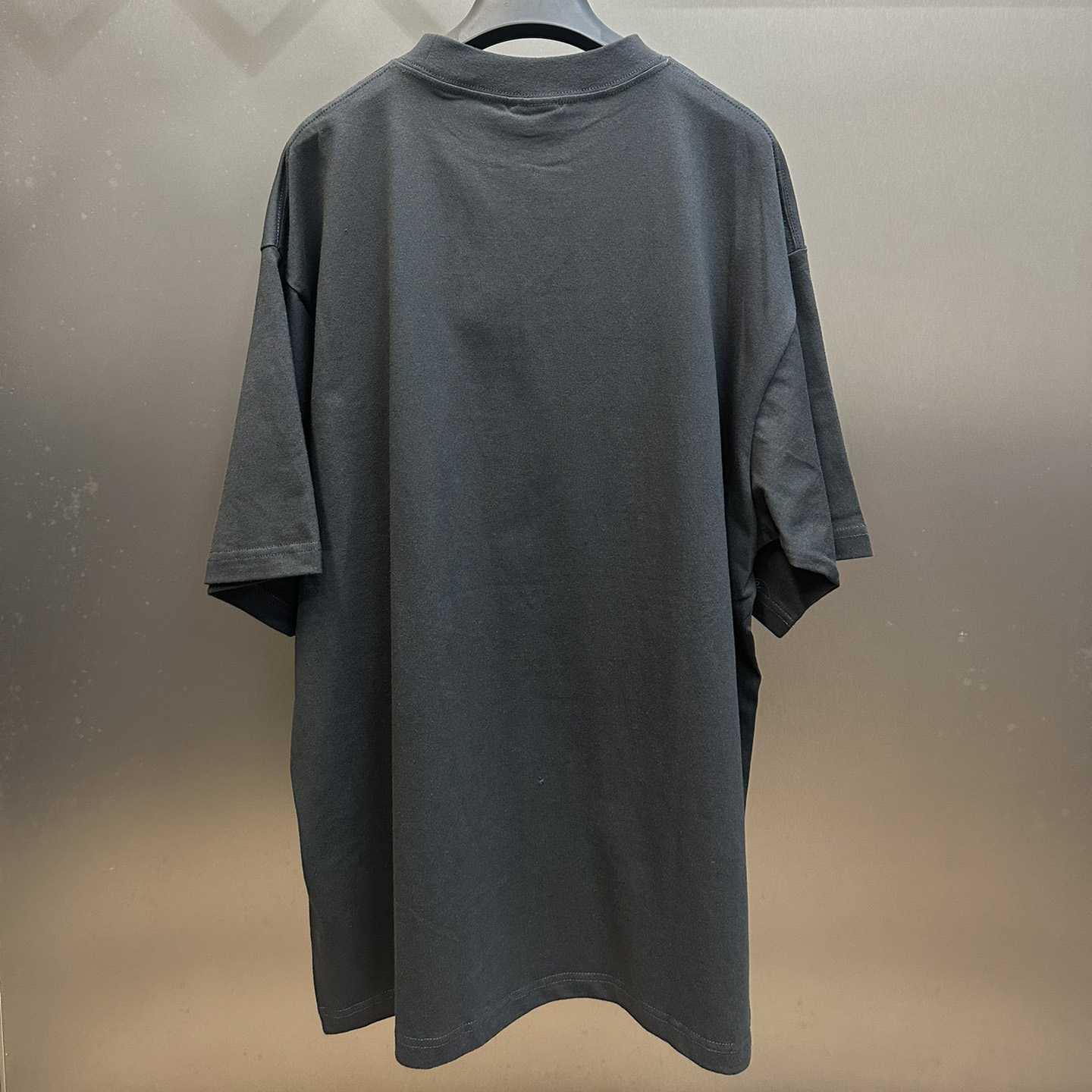 Balenciaga Loop Sports Icon T-Shirt Medium Fit In Washed Black - DesignerGu