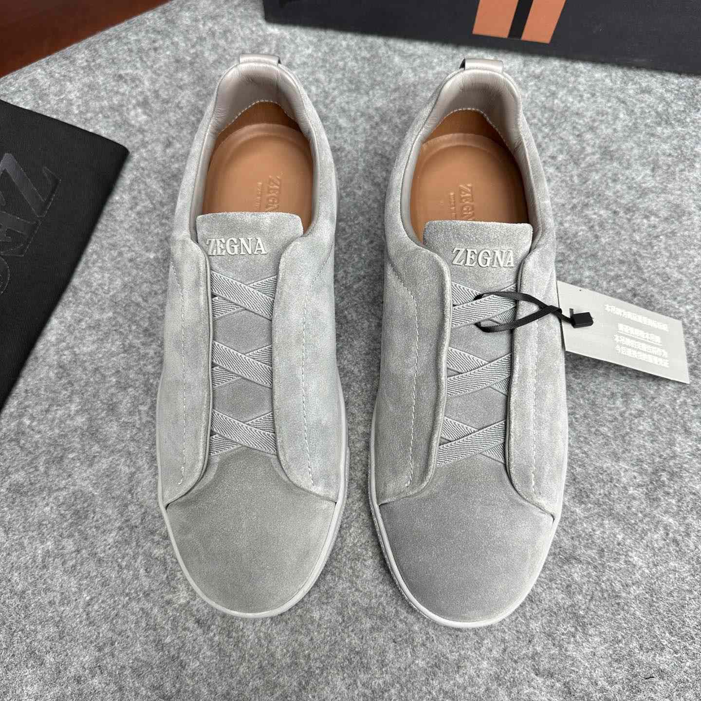 Zegna Suede Triple Stitch™ Sneakers - DesignerGu