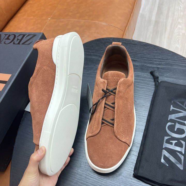 Zegna Suede Triple Stitch™ Sneakers - DesignerGu