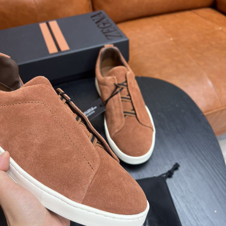 Zegna Suede Triple Stitch™ Sneakers - DesignerGu