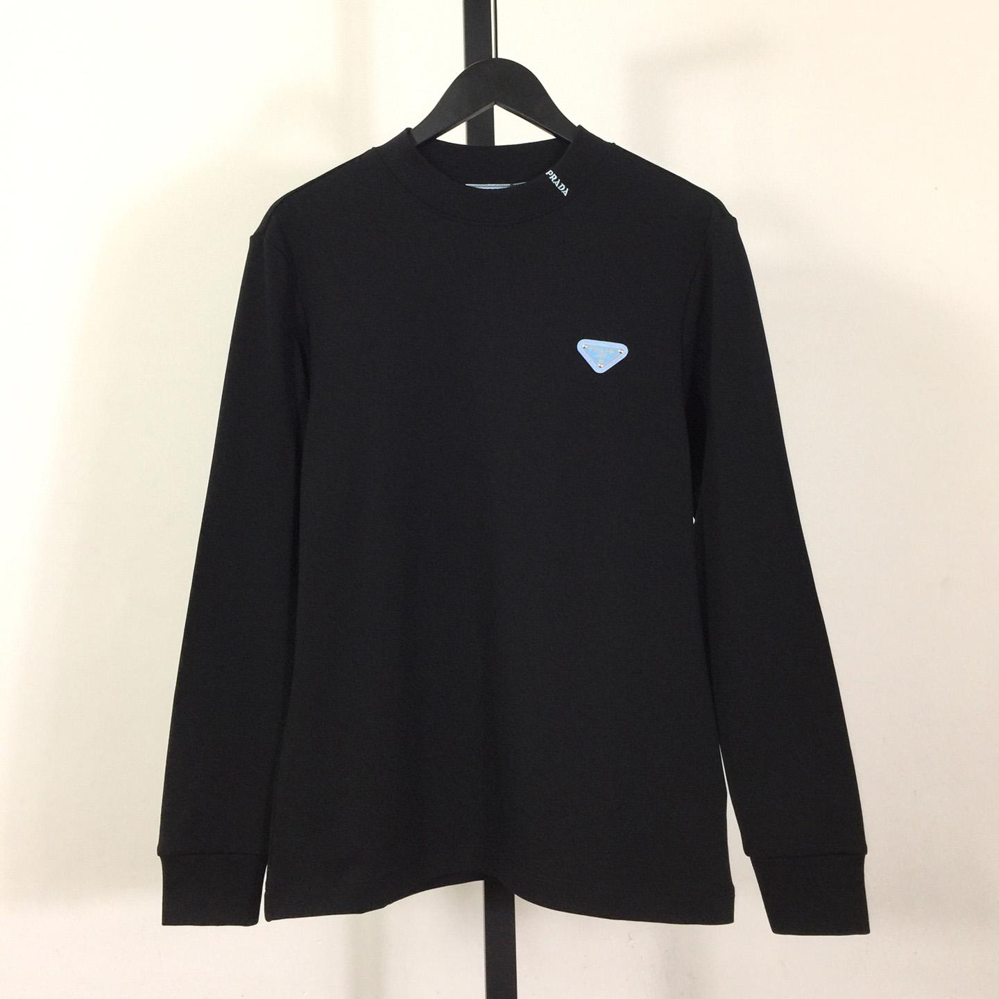 Prada Long-sleeved Cotton T-shirt - DesignerGu