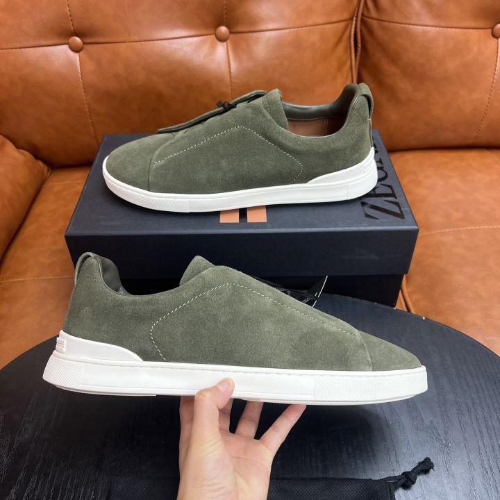 Zegna Suede Triple Stitch™ Sneakers - DesignerGu