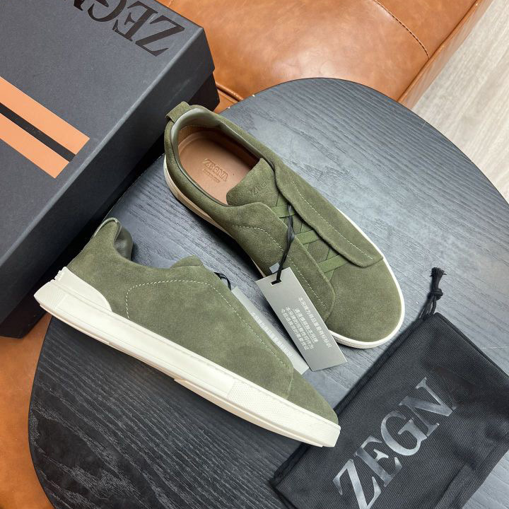 Zegna Suede Triple Stitch™ Sneakers - DesignerGu