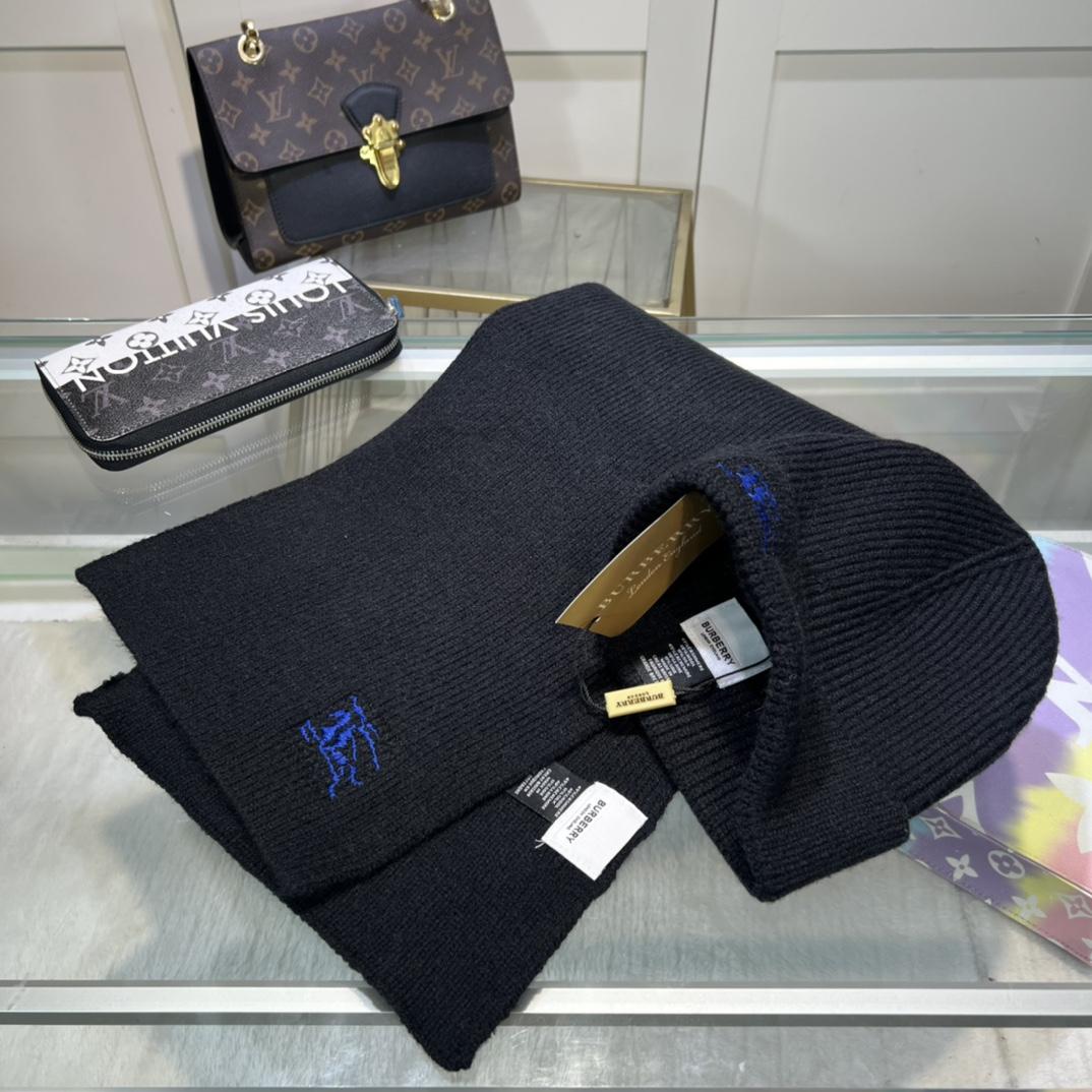 Burberry KD-embroidered Ribbed-knit Scarf & Beanie - DesignerGu