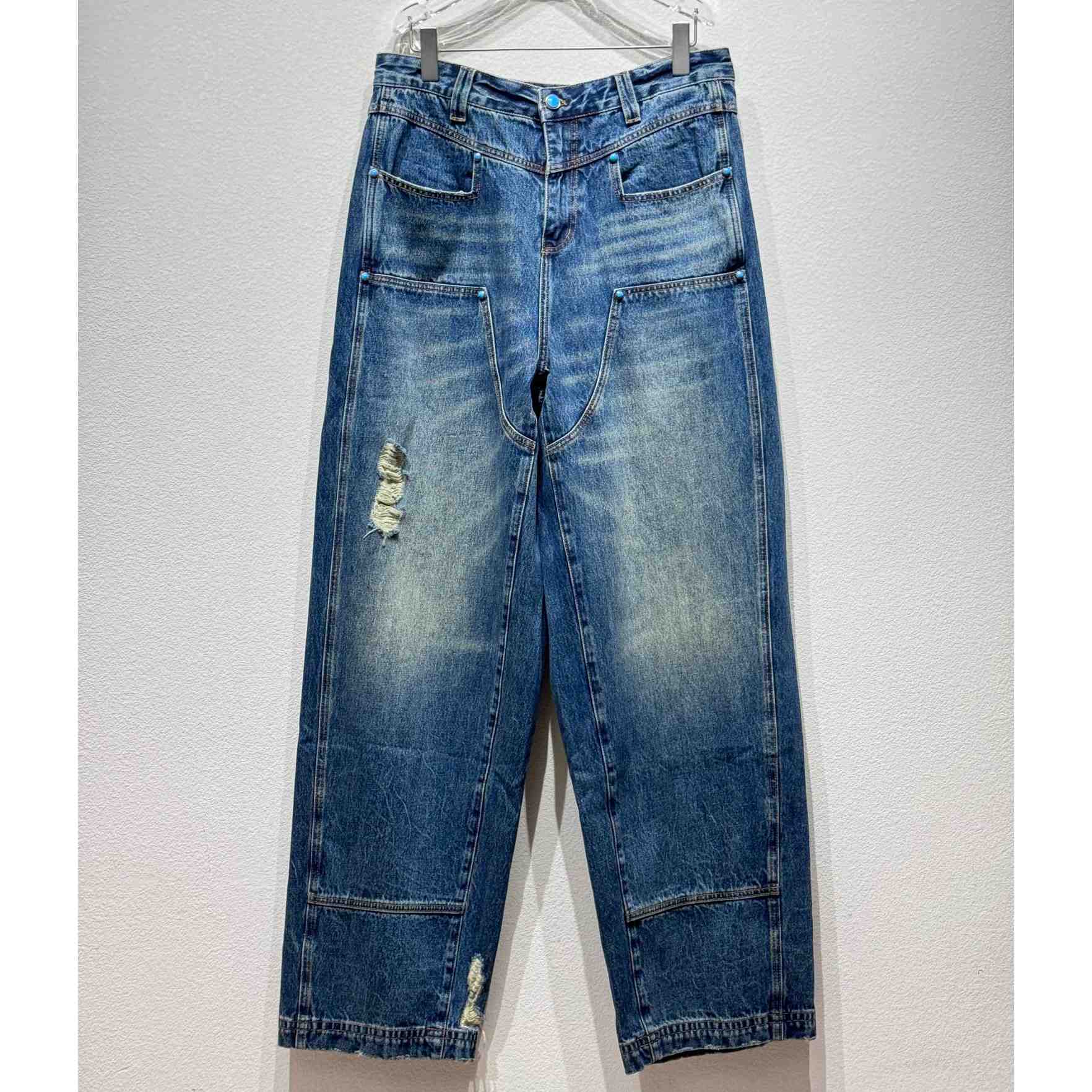 Louis Vuitton Washed Denim Workwear Pants   - DesignerGu