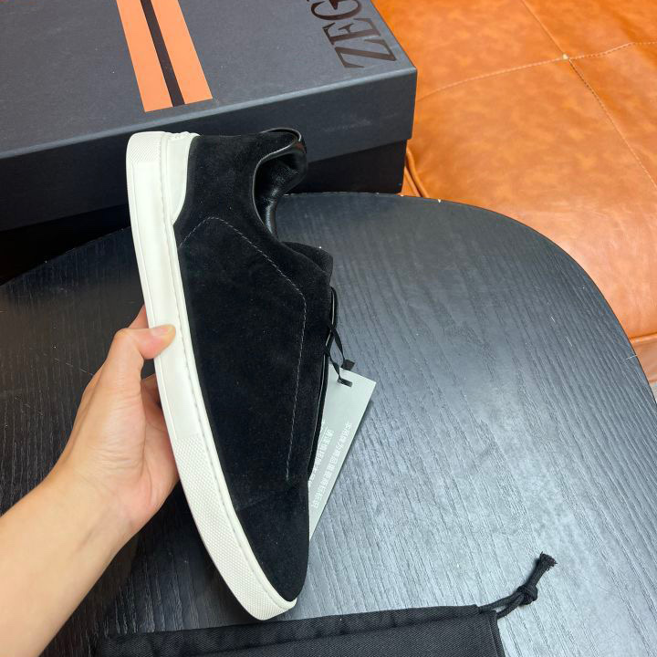 Zegna Suede Triple Stitch™ Sneakers - DesignerGu