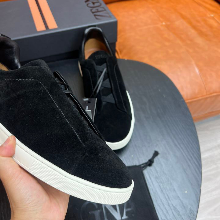 Zegna Suede Triple Stitch™ Sneakers - DesignerGu